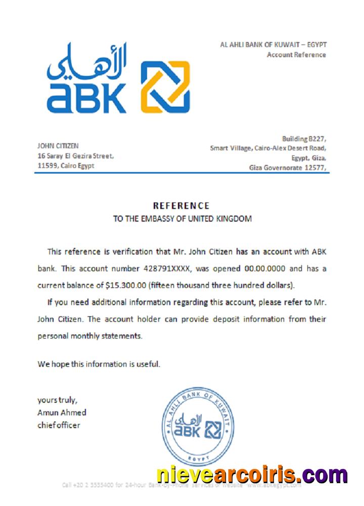 Egypt Al Ahli Bank of Kuwait reference